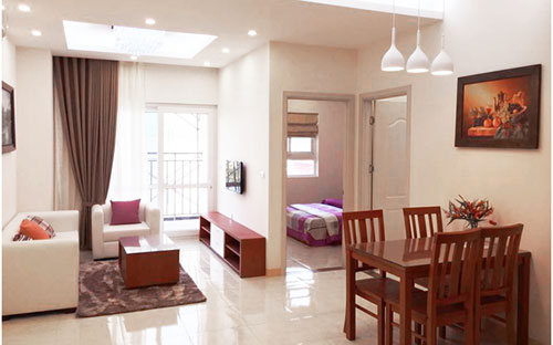 Các căn hộ có diện tích đa dạng từ 49m2 đến 67m2.