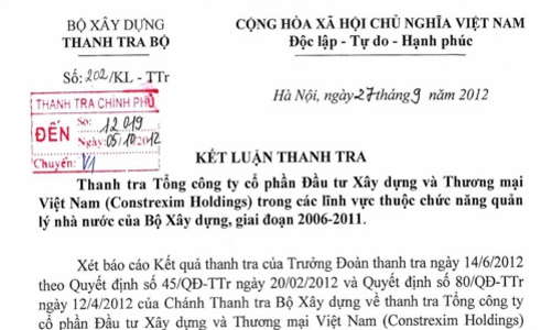 Hàng loạt sai phạm tại Constrexim Holdings