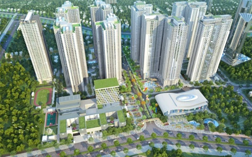 Phối cảnh tổng thể dự án Goldmark City. 