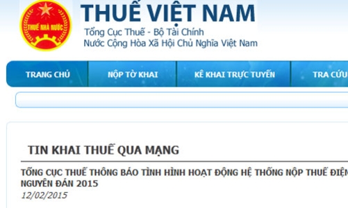 Xử lý giao dịch nộp thuế điện tử cả ngày nghỉ Tết
