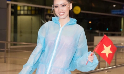 Á hậu Ngọc Thảo mặc đồ bảo hộ, lên đường dự thi quốc tế