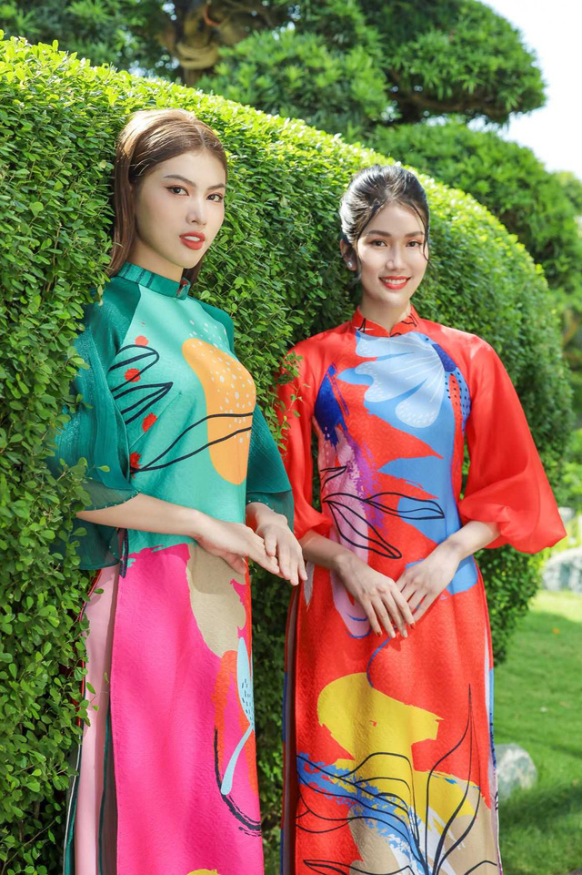 Chọn áo dài Tết cùng hai nàng Á hậu Phương Anh, Ngọc Thảo - Ảnh 1.