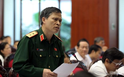 Trung tướng Trần Văn Độ tại diễn đàn Quốc hội - Ảnh: CTV.<br>