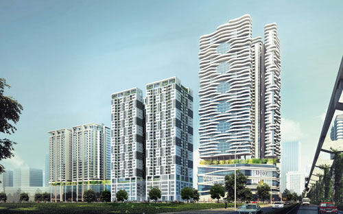 Phối cảnh dự án chung cư N01-T5 trong khu Ngoại giao đoàn.<br>