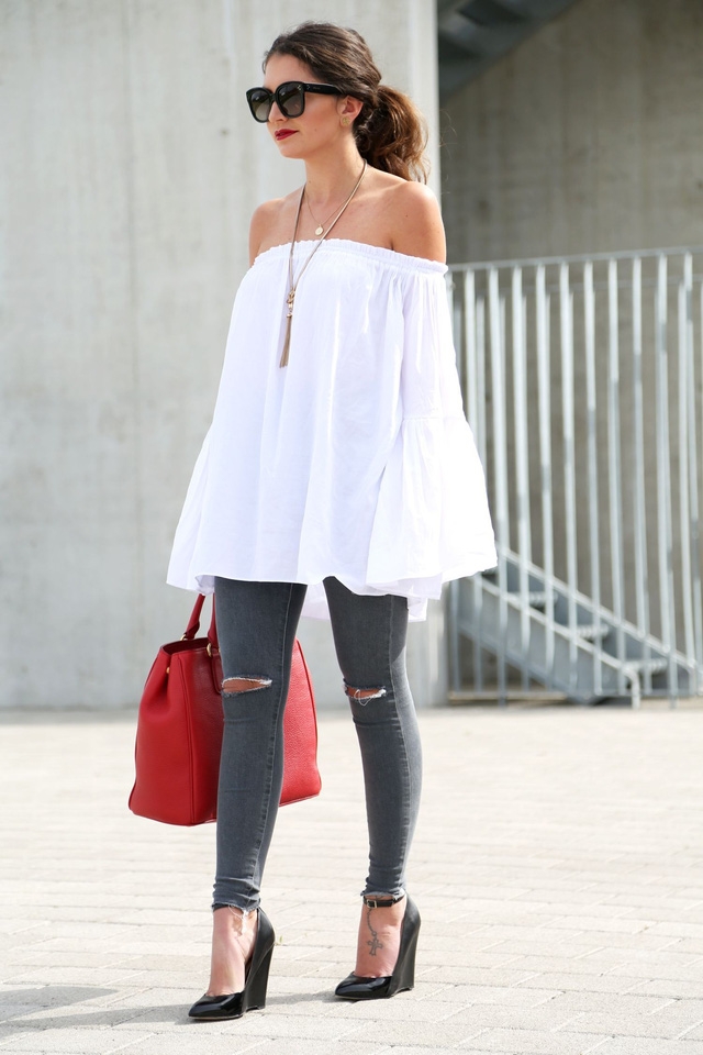 Áo trễ vai: sẵn sàng đón nắng hè - Ảnh 19.