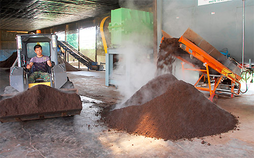 Dây chuyển tự động xử lý rác thải hữu cơ thành phân.