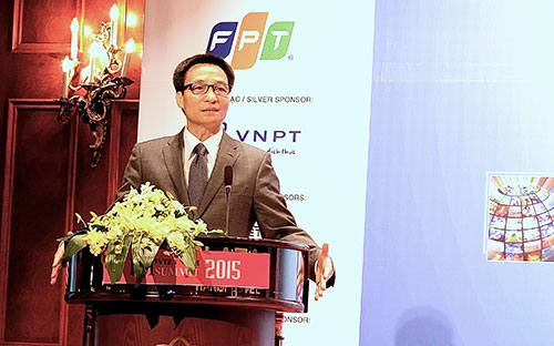 Phó thủ tướng Vũ Đức Đam tại “Diễn đàn cấp cao Công nghệ thông tin - Truyền thông Việt Nam 2015” ngày 25/6.