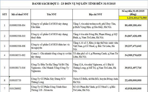 Hầu hết các doanh nghiệp nợ thuế nói trên đều đã và đang đầu tư dự án bất động sản.<br>