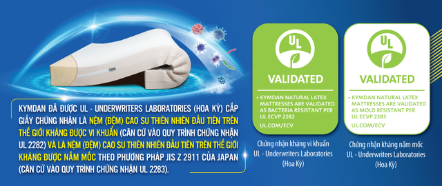 Kymdan là hãng nệm đạt chứng nhận kháng vi khuẩn và nấm mốc đầu tiên trên thế giới - Ảnh 1.
