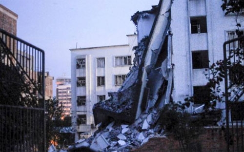 Một ngôi nhà bị sập trong vụ nổ ở Liễu Châu, Trung Quốc ngày 30/9 - Ảnh: Reuters.<br>