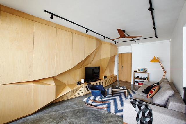 Những mảng tường gỗ gây ấn tượng mạnh - Ảnh 1.