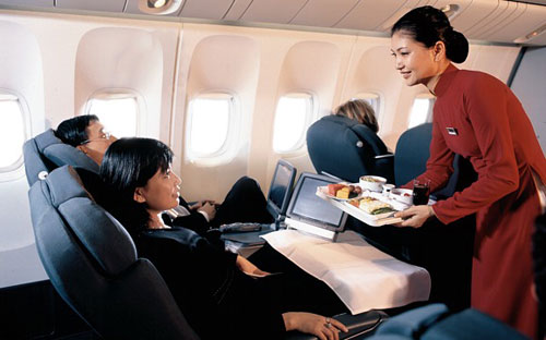 Một khoang hạng thương gia của Vietnam Airlines.<br>