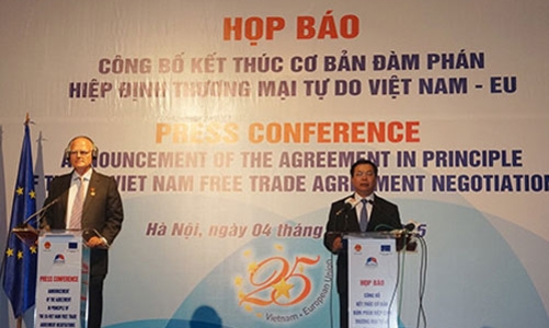 Việt Nam kết thúc đàm phán FTA với Liên minh Châu Âu