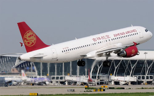 Một chiếc máy bay của Juneyao Airlines.<br>