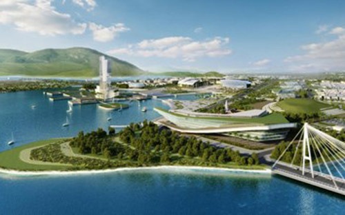 Phối cảnh dự án khu đô thị và trung tâm hành chính tỉnh Khánh Hoà.<br>
