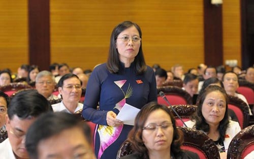 Đại biểu Lê Thị Nga đề nghị Quốc hội giám sát về việc quản lý và sử dụng ODA.<br>