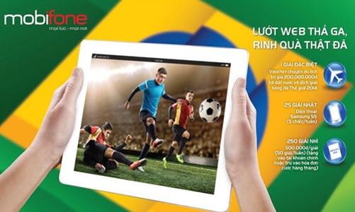 Dùng 3G 5.000 đồng/ngày có cơ hội đến quốc gia vô địch World Cup