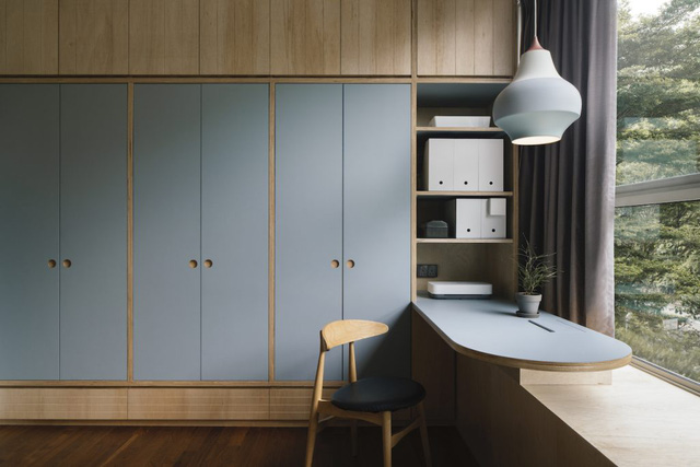 Những đường cong mềm mại trong căn hộ tông màu lạnh - Ảnh 4.