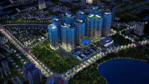 Phối cảnh tổng thể dự án Goldmark City.<br>
