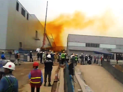 Hình ảnh rò rỉ khí tại Samsung Thái Nguyên.<br>