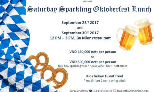 Tiệc mừng lễ hội bia Đức tại khách sạn Hilton Hanoi Opera