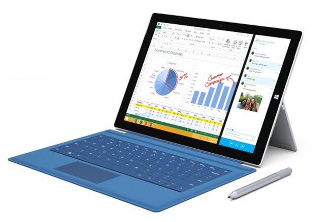 <span style="font-size: small;">Dòng máy tính bảng Surface Pro thế hệ thứ 3 của Microsoft.</span>