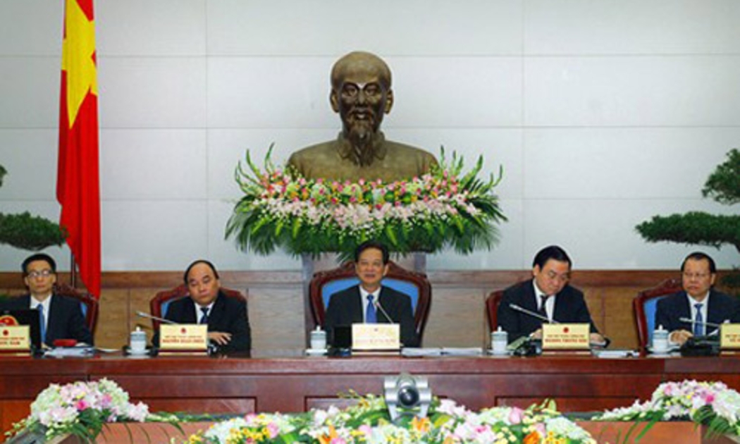 Thủ tướng Nguyễn Tấn Dũng chủ trì phiên họp của Chính phủ với các địa phương sáng 29/12.<br>