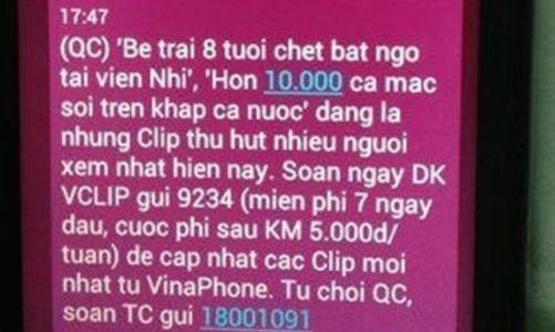 Yêu cầu chấn chỉnh VinaPhone vì tin nhắn phản cảm