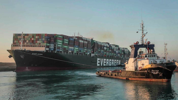 Ever Given, con tàu chở hàng gây tắc kênh đào Suez hồi tháng 3.