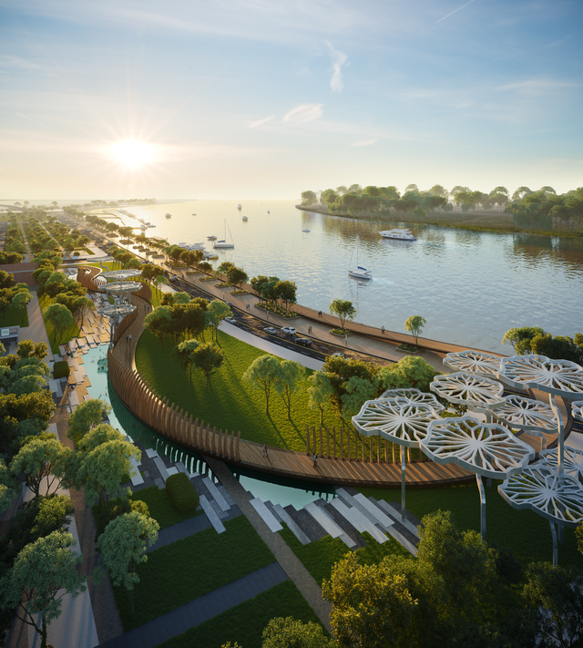 Phối cảnh quy hoạch tổng thể khu dọc bờ sông số 2 Tôn Đức Thắng, quận 1, Tp.HCM.