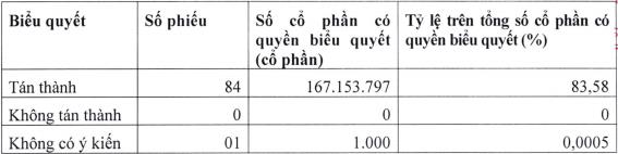 Biên bản kiểm phiếu biểu quyết của VPI.