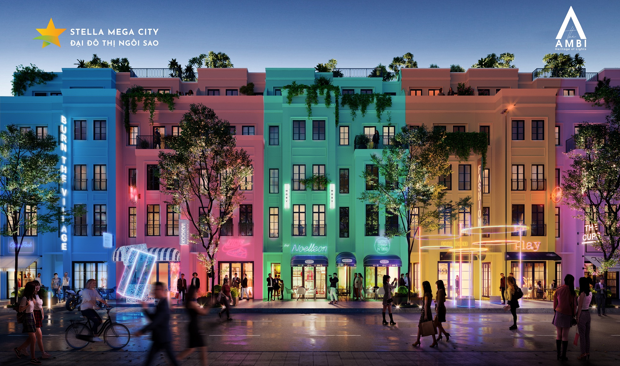 Phối cảnh khu nhà phố thương mại (Shophouse).