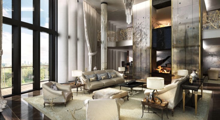 Một góc căn penthouse giá 160 triệu bảng Anh tại One Hyde Park. Nguồn: SWNS.