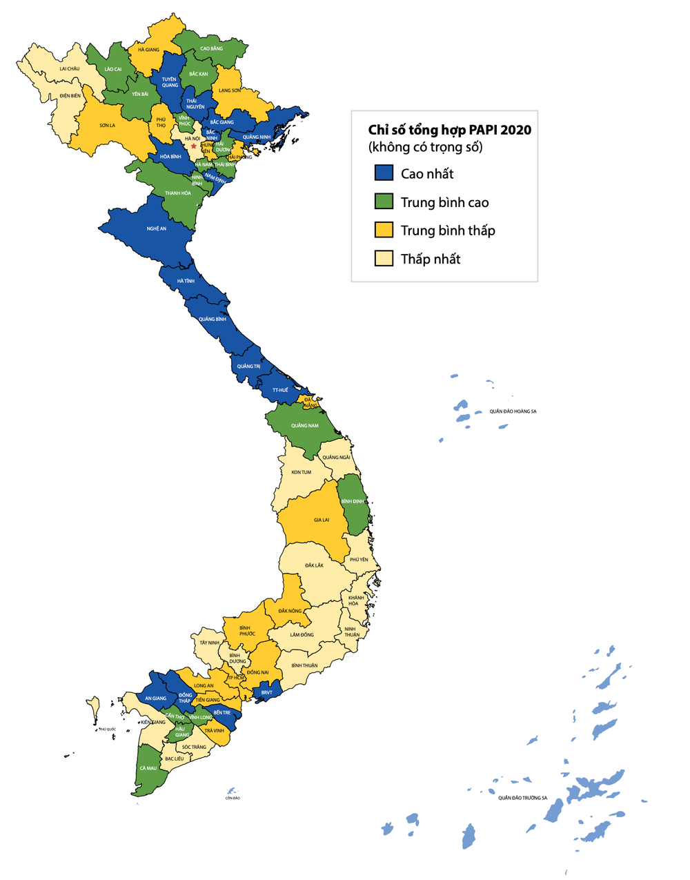Xếp hạng PAPI 2020 theo từng khu vực