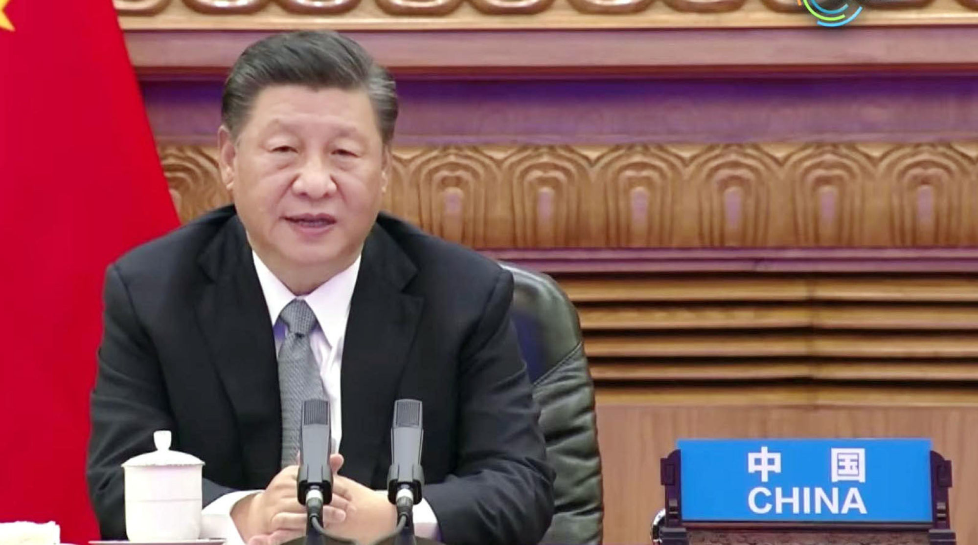 &Ocirc;ng Tập Cận B&igrave;nh ph&aacute;t biểu trong hội nghị thượng đỉnh về kh&iacute; hậu - Ảnh: Kyodo