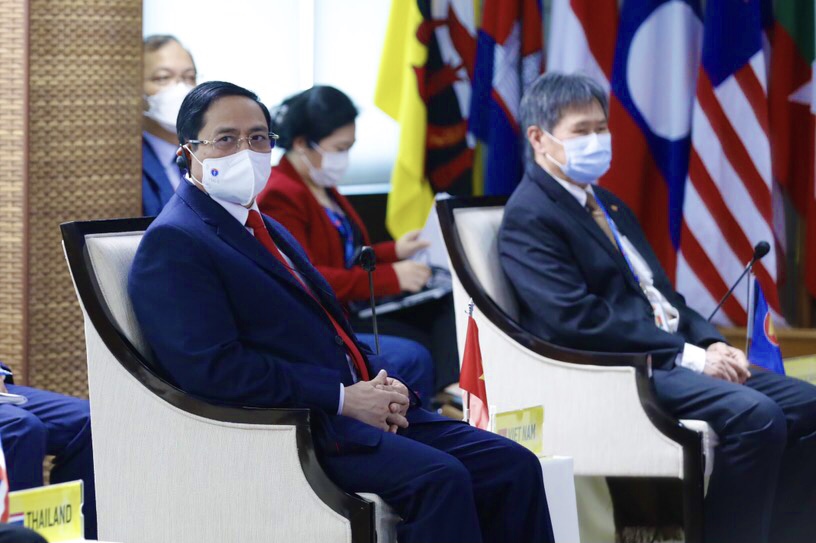 Thủ tướng Phạm Minh Chính dự Hội nghị các nhà Lãnh đạo ASEAN chiều 24/4 - Ảnh: VGP