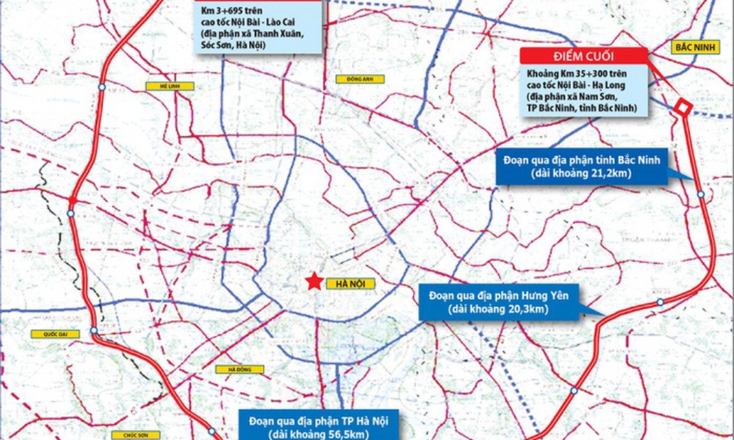 Hà Nội sắp có đường vành đai 98 km, với mức đầu tư khoảng 66.500 tỷ đồng