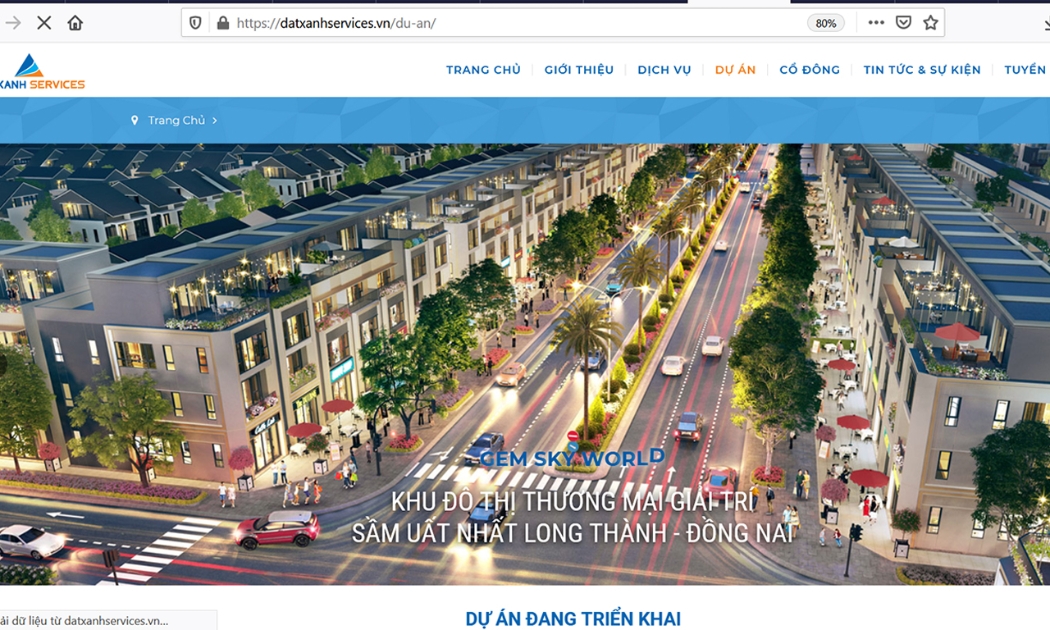 Trang web của Dat Xanh Services.