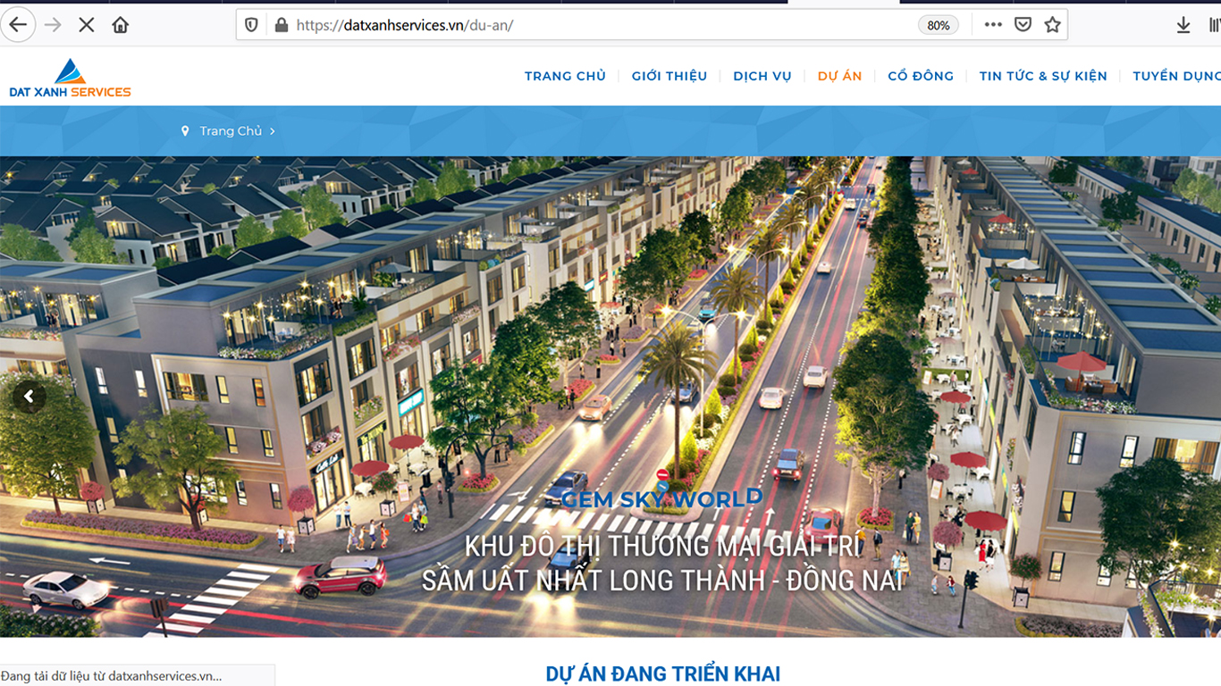 Trang web của Dat Xanh Services.