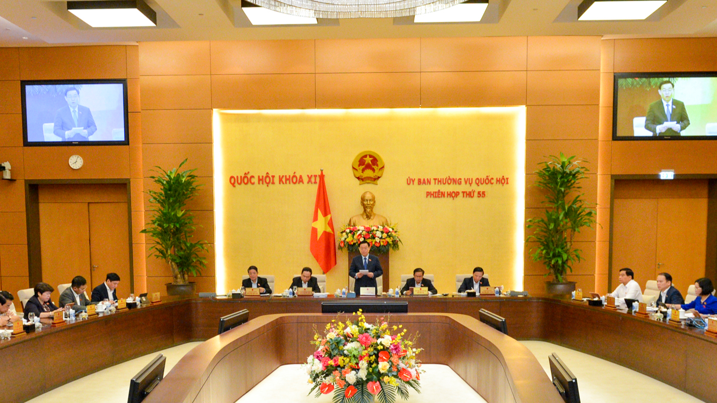Toàn cảnh Phiên họp thứ 55 của Ủy ban Thường vụ Quốc hội - Ảnh: Quochoi.vn