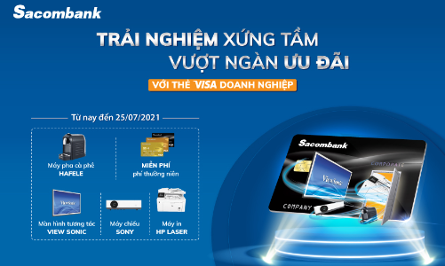 Nhiều ưu đãi và giải pháp mới dành cho thẻ doanh nghiệp Sacombank
