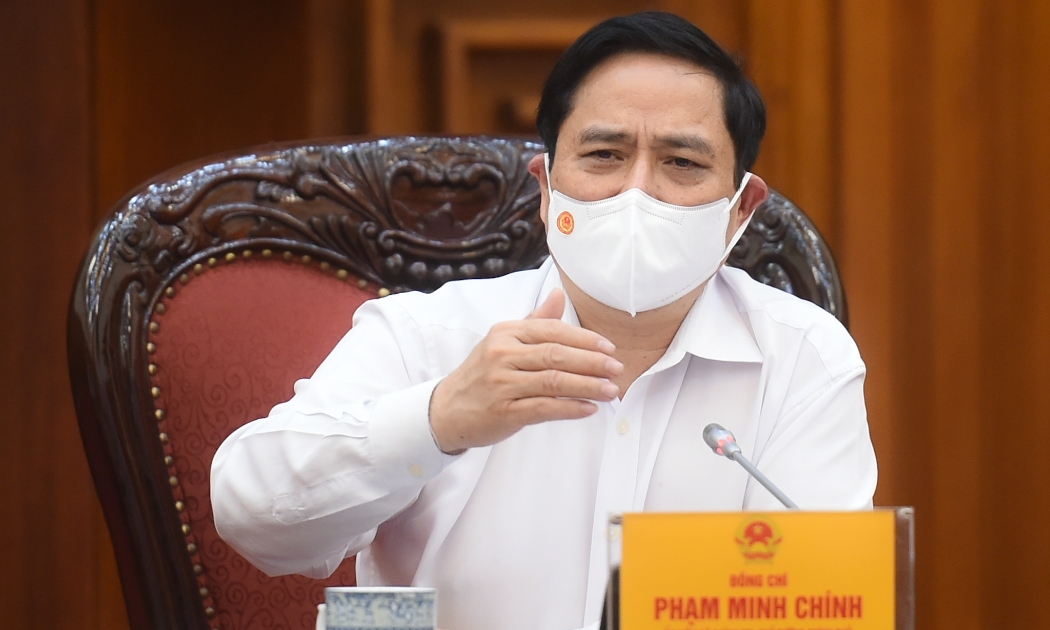 Thủ tướng Chính phủ Phạm Minh Chính chủ trì buổi làm việc với lãnh đạo Bộ Giao thông vận tải - Ảnh: VGP