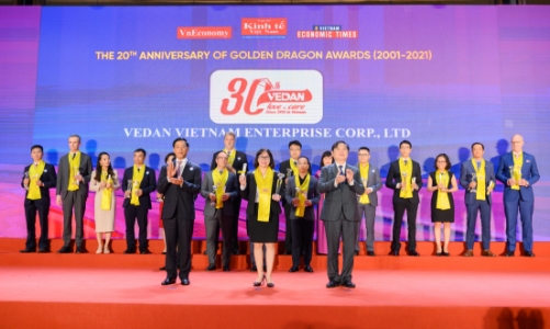 Vedan Việt Nam đón nhận danh hiệu Rồng Vàng 2020