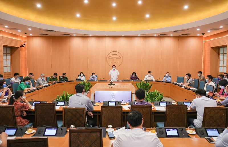 Cuộc họp Ban Chỉ đạo phòng, chống dịch Covid-19 Thành phố Hà Nội chiều ngày 30/4