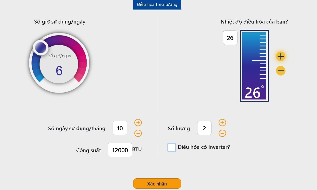  Khách hàng dễ dàng ước tính sản lượng điện trong sinh hoạt