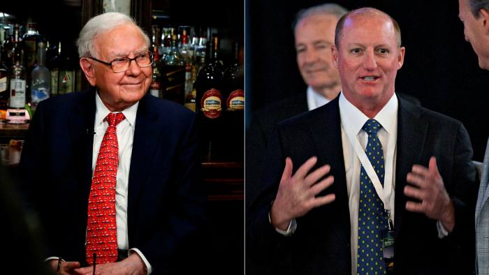 Tỷ phú Warren Buffett (ảnh trái) và  Greg Abel - Ảnh: FT