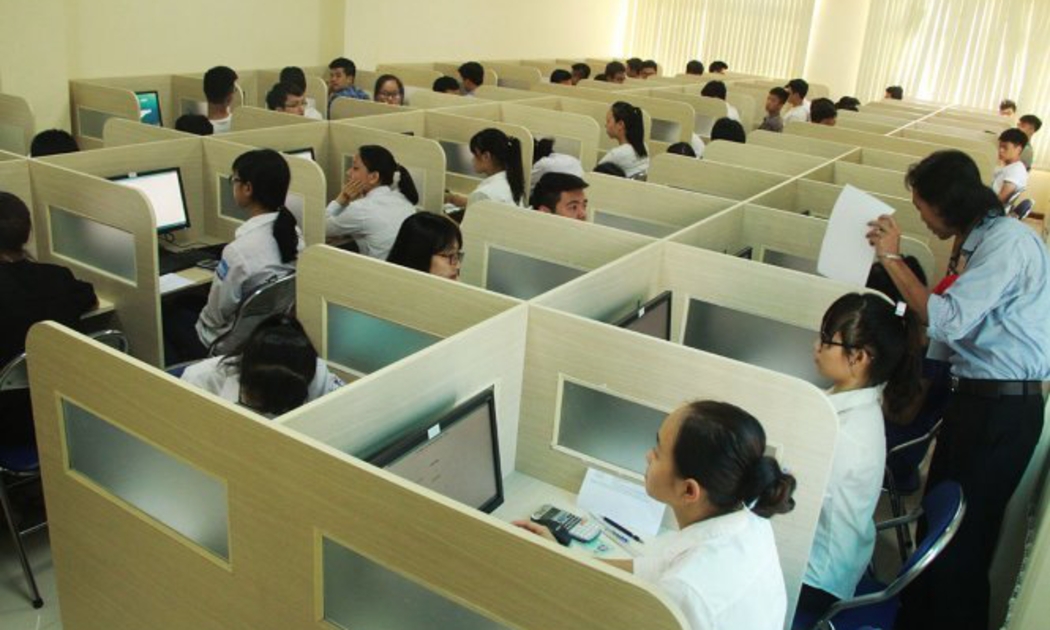 Thí sinh tại phòng thi nhằm đánh giá năng lực