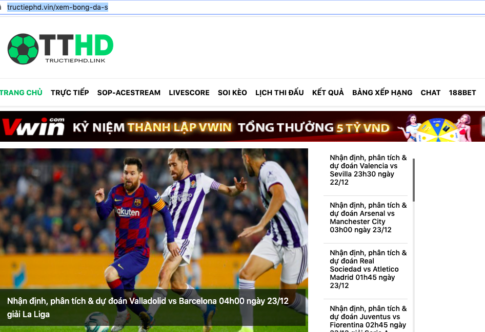 Website giả mạo - ảnh chụp màn hình.