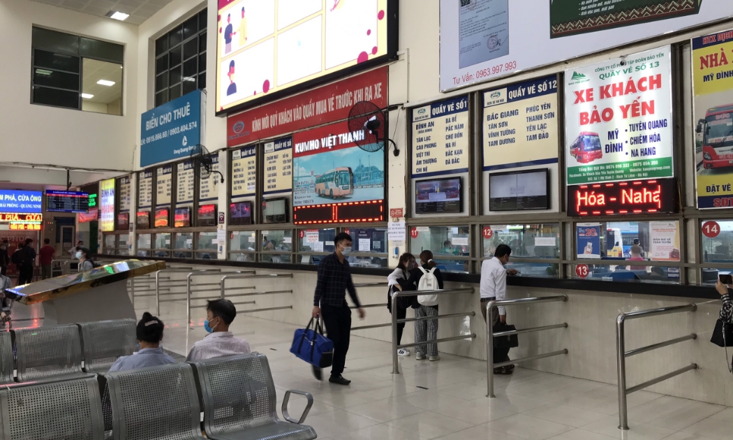 Các đơn vị khai thác bến xe phải thực hiện kiểm tra việc chấp hành phòng chống dịch của đơn vị vận tải. Ảnh: Sở GTVT Hà Nội.