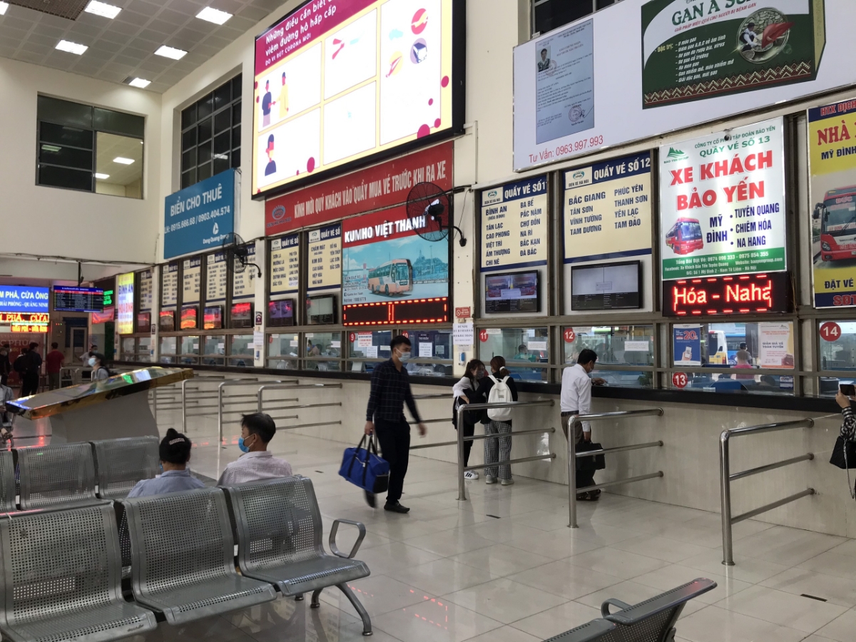 Các đơn vị khai thác bến xe phải thực hiện kiểm tra việc chấp hành phòng chống dịch của đơn vị vận tải. Ảnh: Sở GTVT Hà Nội.